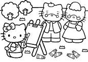 coloriage hello kitty peint ses grands parents